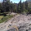 Down a switchback on the Long Lake Trail.