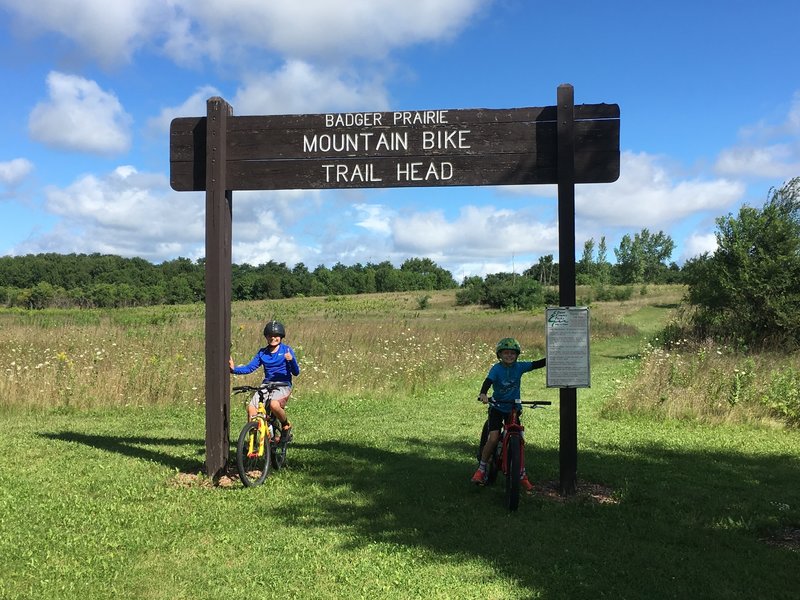 Badger Prairie Mount Bike Trailhead.