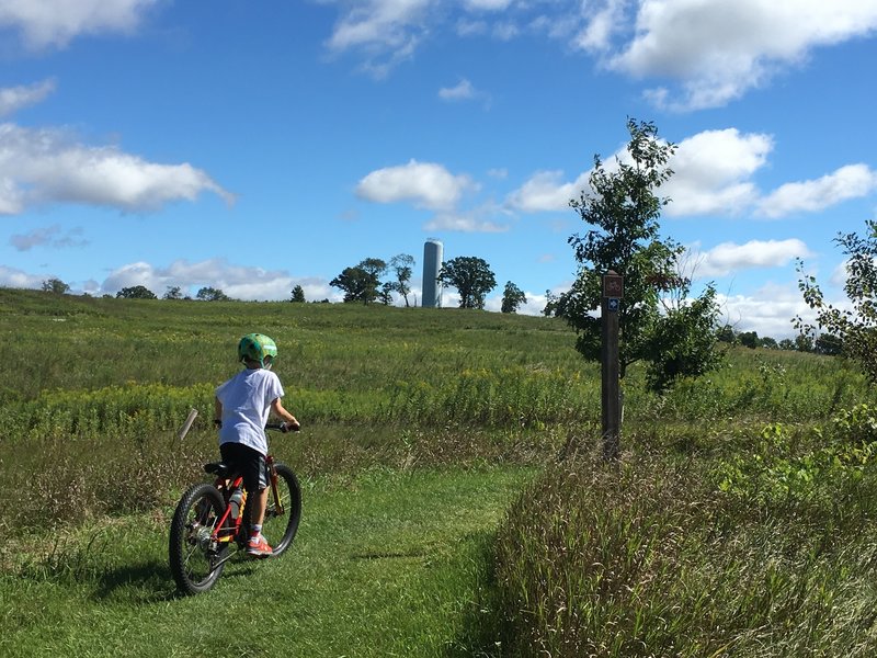 Starting to climb back up water tower hill.