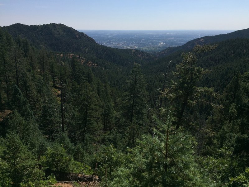 Looking down on Colorado Springs, almost to the top of the loop...