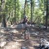 Riding clockwise along the eastern ridge above Redfish Lake.