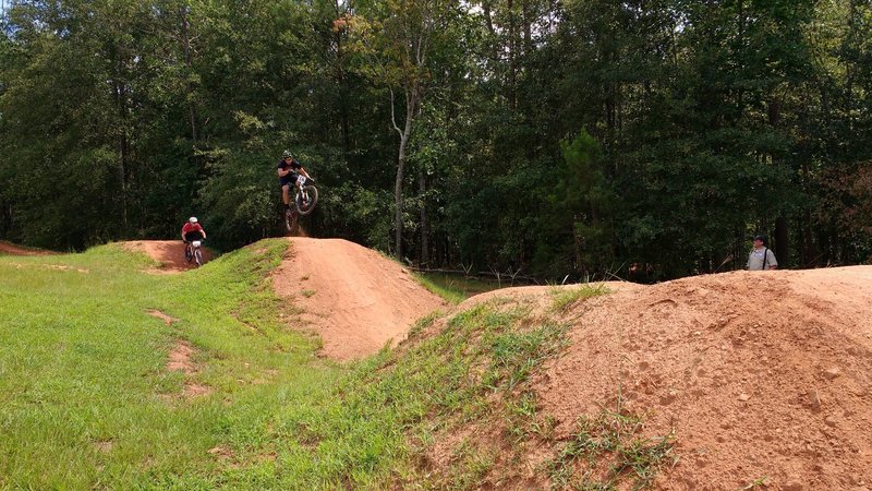 Getting air on the dirt jumps.