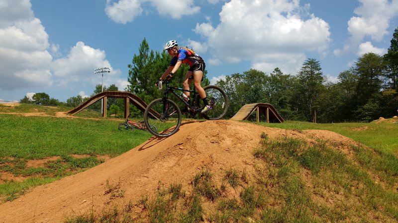 Rolling down the dirt jumps.