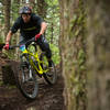 Matt Orlando heads into the tech and steeps on an optional line on the Cold Creek Trail.