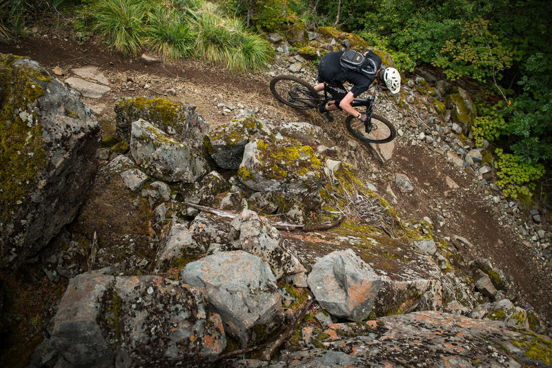 Anthony Palandri heads through a rocky portion of the Cold Creek Trail.