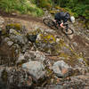 Anthony Palandri heads through a rocky portion of the Cold Creek Trail.