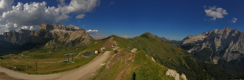 The views from the top of the tram at Fassa Bike Park are out of this world.