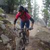 Weaving through rocks on the lower section of Eagles Nest