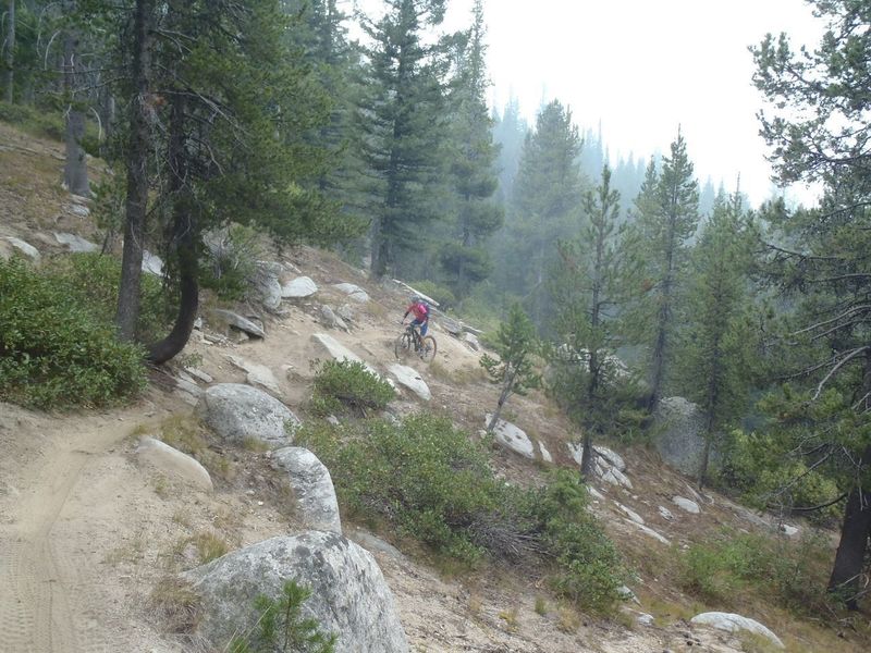 A fun rock section of the trail.
