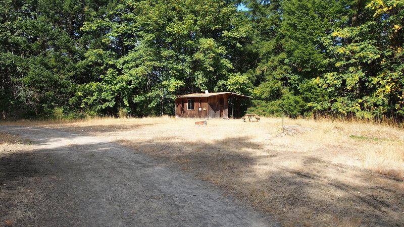 Annie's Cabin, a hiking shelter open to public use. Be careful of the wasps.