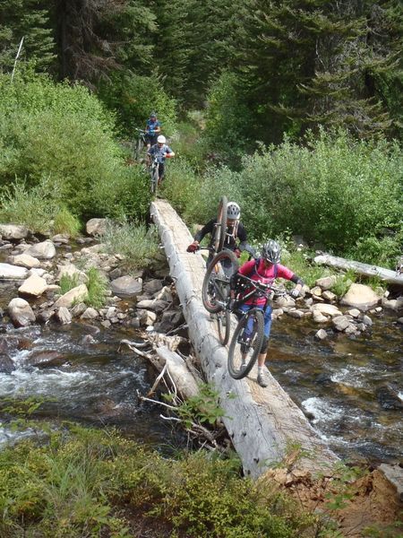 Crossing a side stream.