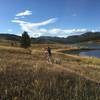 Mostly easy pedaling as you head north on the west side of the lake along the Besant Point Trail.