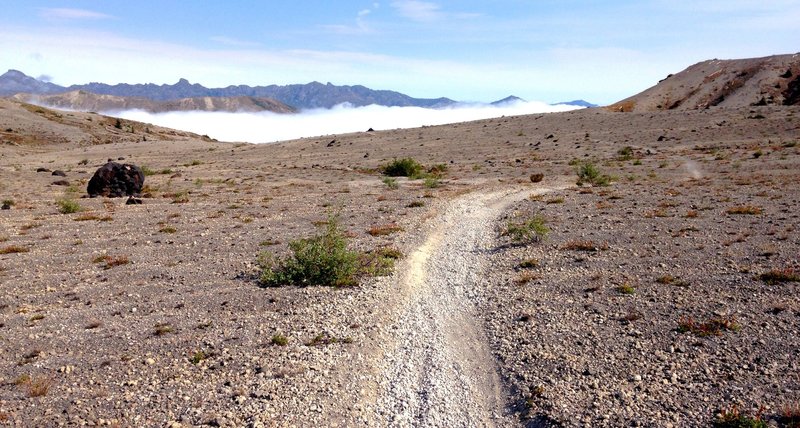 Clouds Rolling in the from the east that soon overtake the trail and visibility!