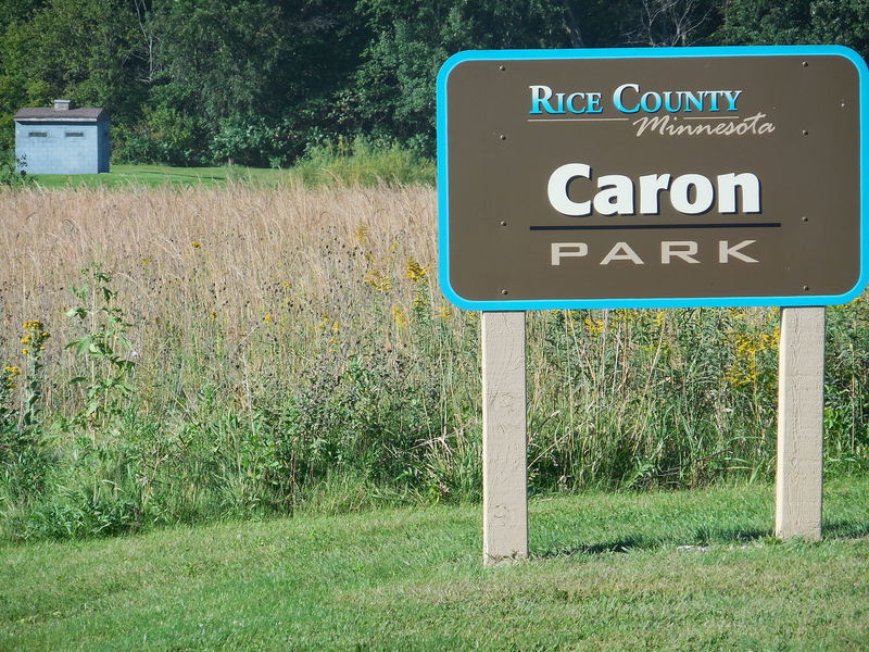 Entrance sign to Caron Park.