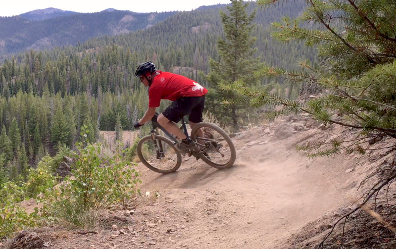 Dropping into the rowdy end of Psycho Ridge.