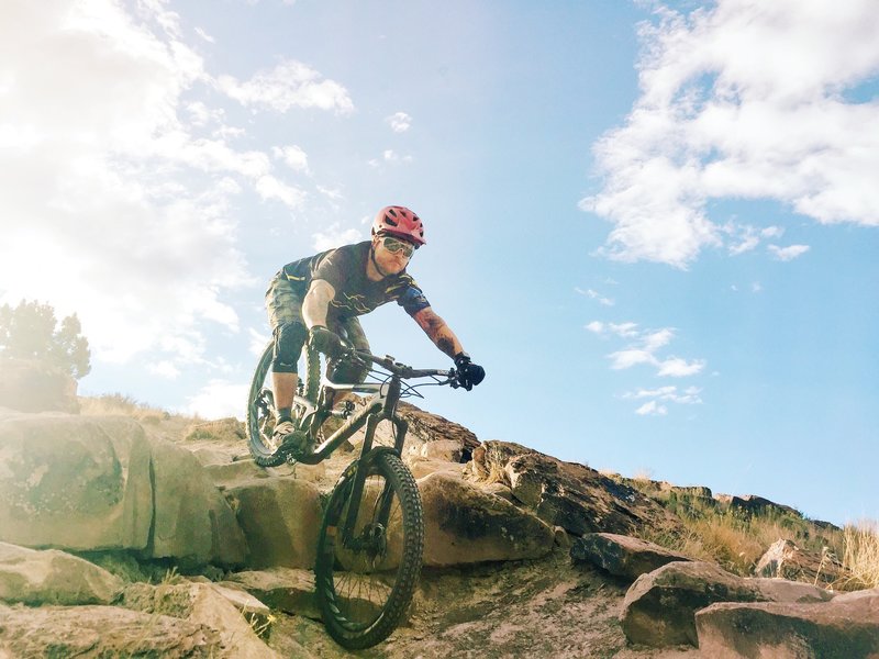 Steve's Loop is mostly 'green' but there are a few tech sections including these drops.