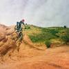 Big red rock slab to ride on the Red Rocks Trail. This is an optional feature that doesn't have to be ridden