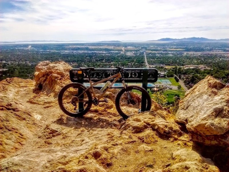 Ogden overlook on the Bonneville Shoreline Trail above Waterfall Canyon.