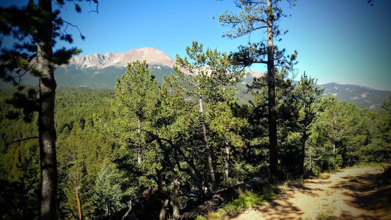 Spectacular views of Pike's Peak along Longs Ranch Road.