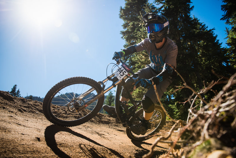 Sun and berms for days at Stevens Pass Bike Park, Wa.