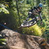 There's lots of room for flair on this step down on Berserker, Stevens Pass Bike Park, WA.