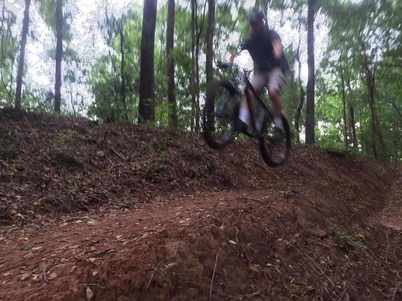 Big Levee trail tabletop jump.