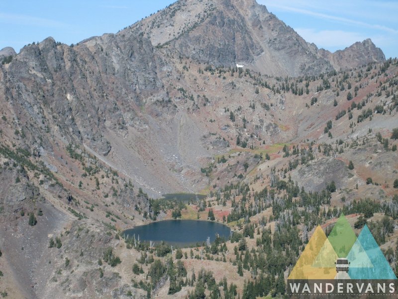 Looking down on the Twin Lakes from the Elk Horn Crest Trail