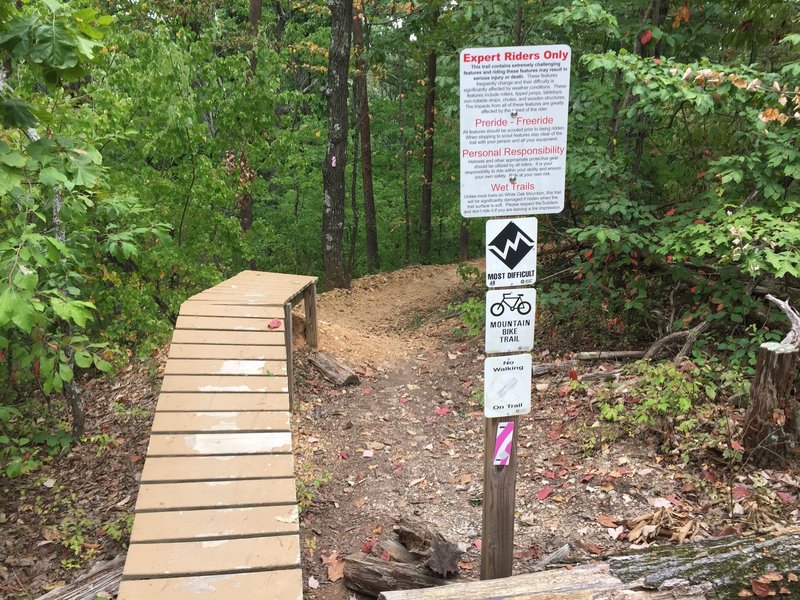 Lower entrance to Cottontail Freeride and Trials area.