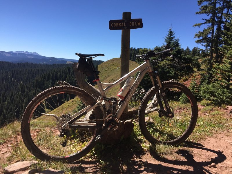 Corral Draw is clearly marked, which connects the Colorado Trail to Hermosa Creek Trail