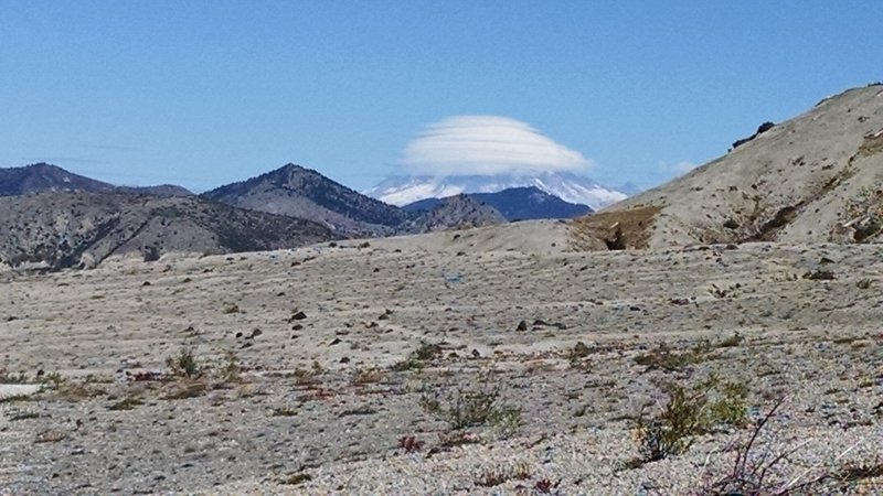 Strange clouds over Mount Rainier.