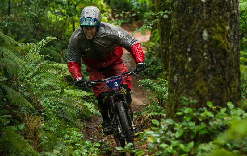 Scott Kemp flows down Little Larch during the Cascadia Dirt Cup.