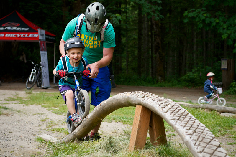 Trying out the skinnies in the skills area at Duthie Hill Park, WA.