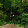 Getting a little air off an optional step-up on Ryan's Line at Duthie Hill Park, WA.