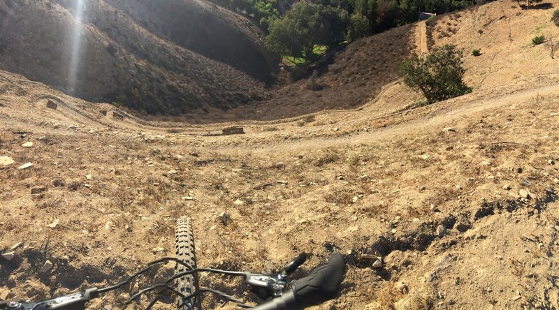 Looking down atop northern switchbacks. Expand picture to gain depth perspective.