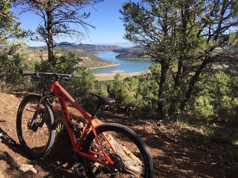 Great vista of Ridgeway State Park. And all fun on the way down from here! Speedy Gonzalez!