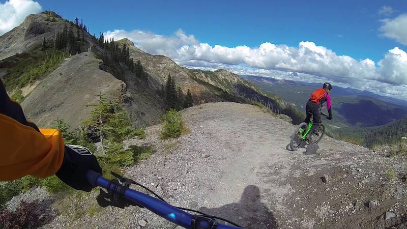 Beginning our descent back to Ape Canyon from the Plains of Abraham, riding on pumice