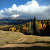 Autumn views towards the Crags and Pike's Peak along Cahill Pond Trail.