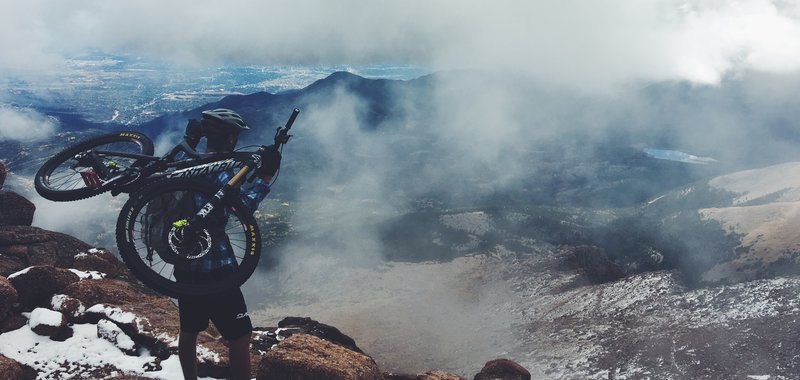 When riding 14er a lot of hike-a-bike is inevitable; luckily that leaves many opportunities to take some awesome shots!