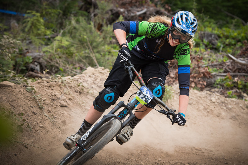 Leana Gerrard enjoying the descents on Muffin Top.