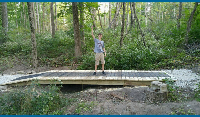 New Eagle Scout Bridge on Yellow Trail.