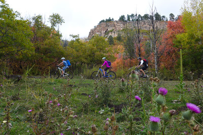 Group rides are great on these wide trails.