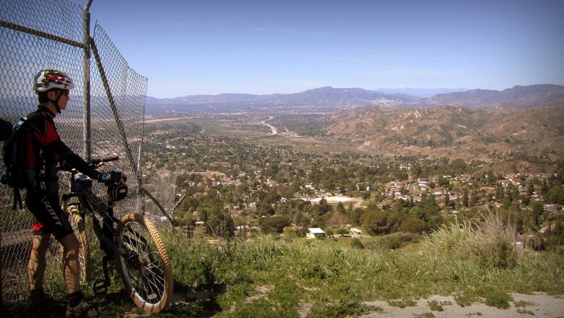 On top of lookout fenced spot.