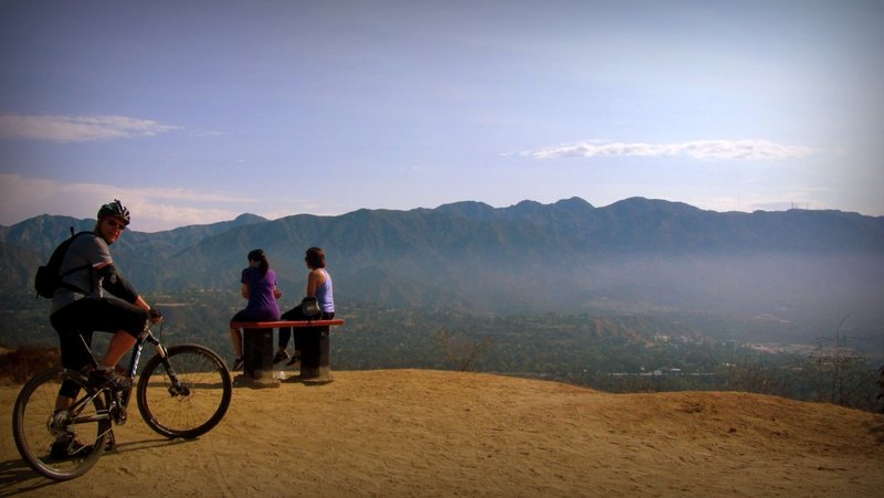 Rest bench on Cherry Canyon with great view.