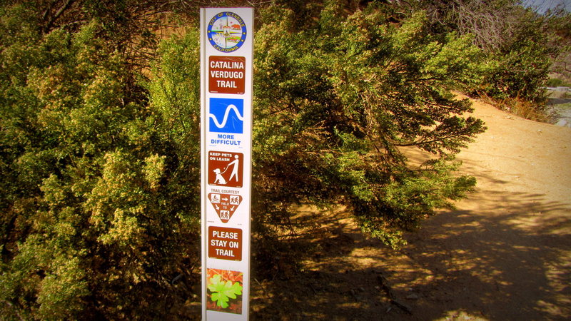 Beginning of Catalina Verdugo Trailhead right next to soccer field.