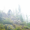 Technical riding in Nelson, BC up in the clouds.