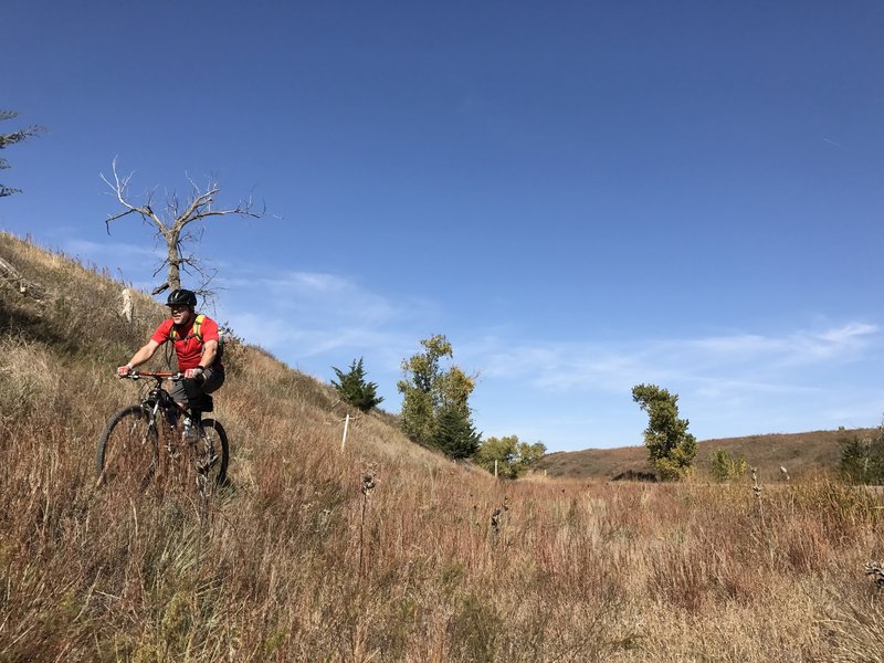 Here's a good place to bail if your bike breaks. Across the road is a "entrance" to Hell's Creek to ride the top of the hill.