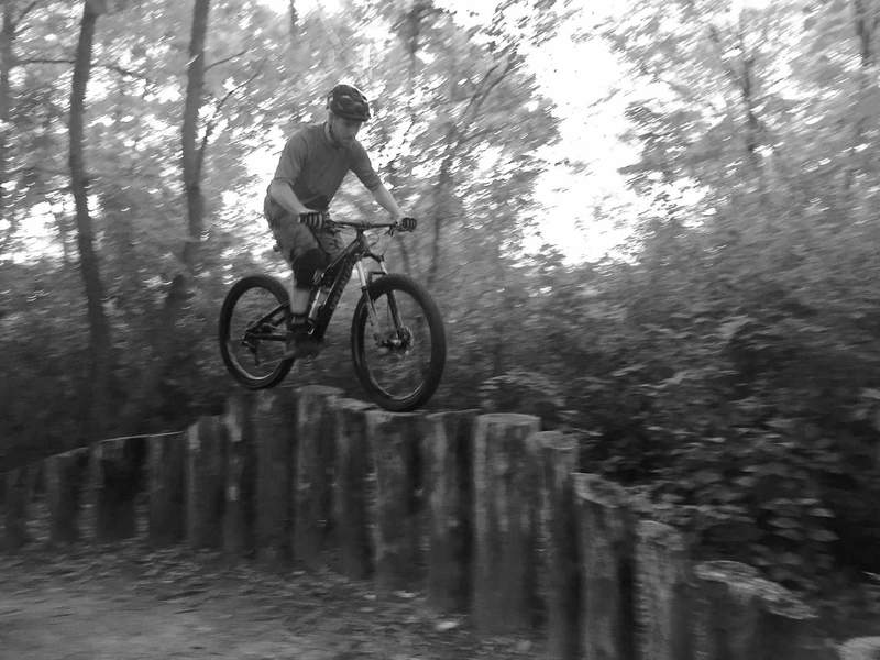 Riding the Browner stockade on my first ride aboard the Stumpjumper Plus Rig!