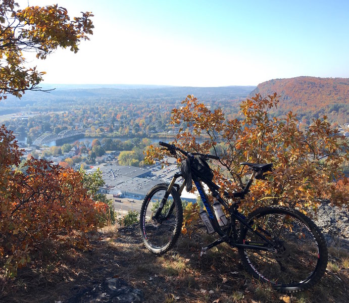 Viewpoint looking over Port Jervis, the Delaware River and Pennsylvania on the other side.