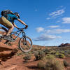 Catching a little air off one of the small drops on Church Rocks!