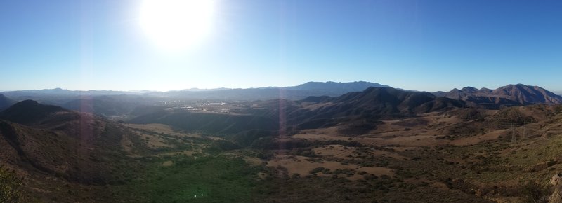 The view from the radio tower, looking down to the western platau